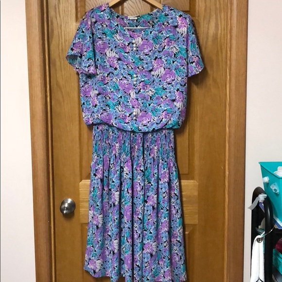 1980s floral dress